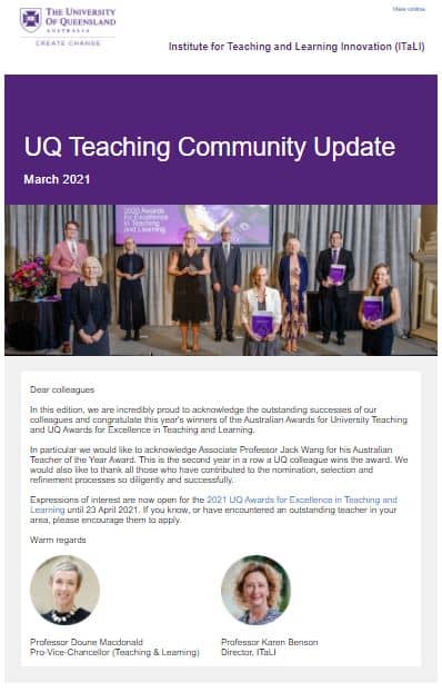UQ Teaching Community Update thumbnail